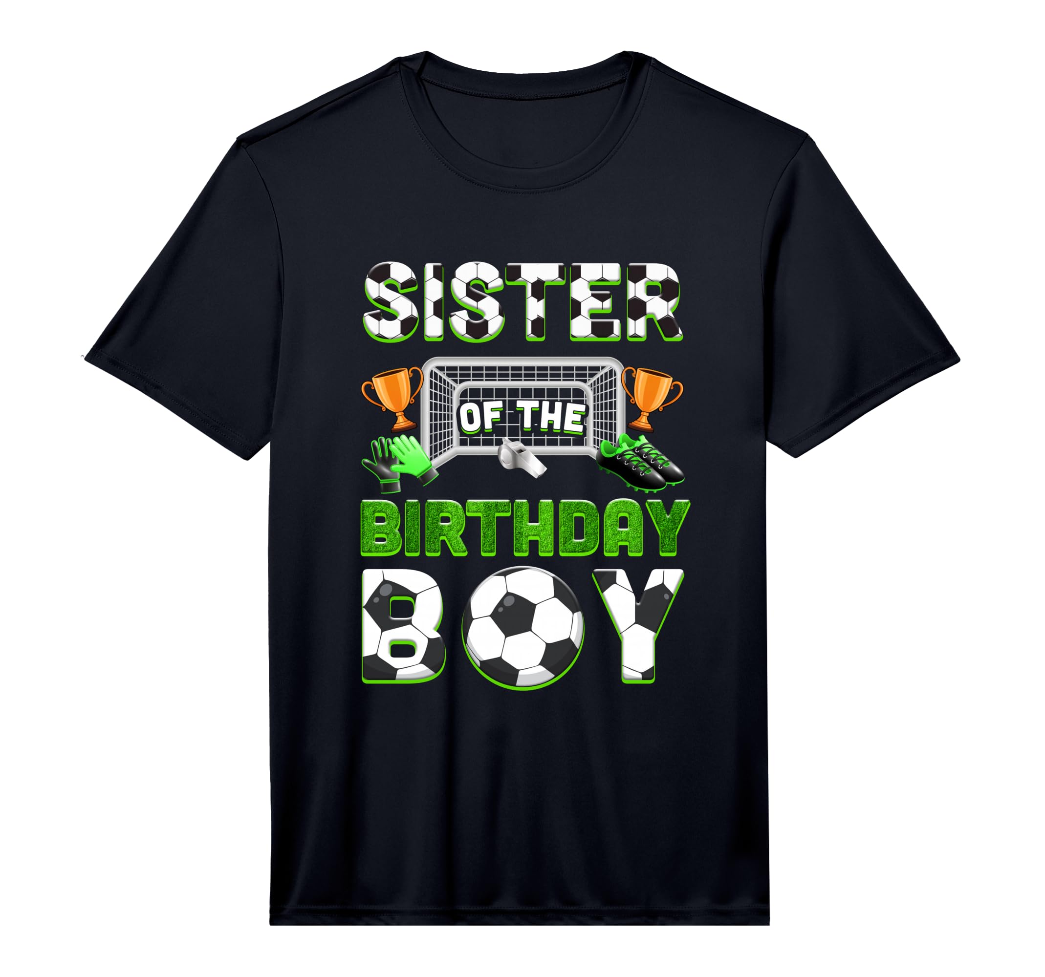Sister Birthday Soccer Family T-Shirt - Fun Novelty Design for Adults