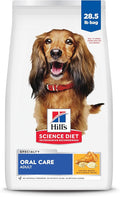 Hill's Science Diet Oral Care, Adult 1-6, Plaque & Tartar Buildup Support, Dry Dog Food, Chicken, Rice, & Barley, 28.5 lb Bag