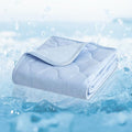 Cozy Bliss Leakproof Cooling Blanket for Small Dogs – Q-Max>0.4, Durable & Washable Dog Cooling Mat for Hot Weather, Soft Pet Throw & Couch Protector for Puppies & Cats, 25x35 Inch, Heather Cool Blue