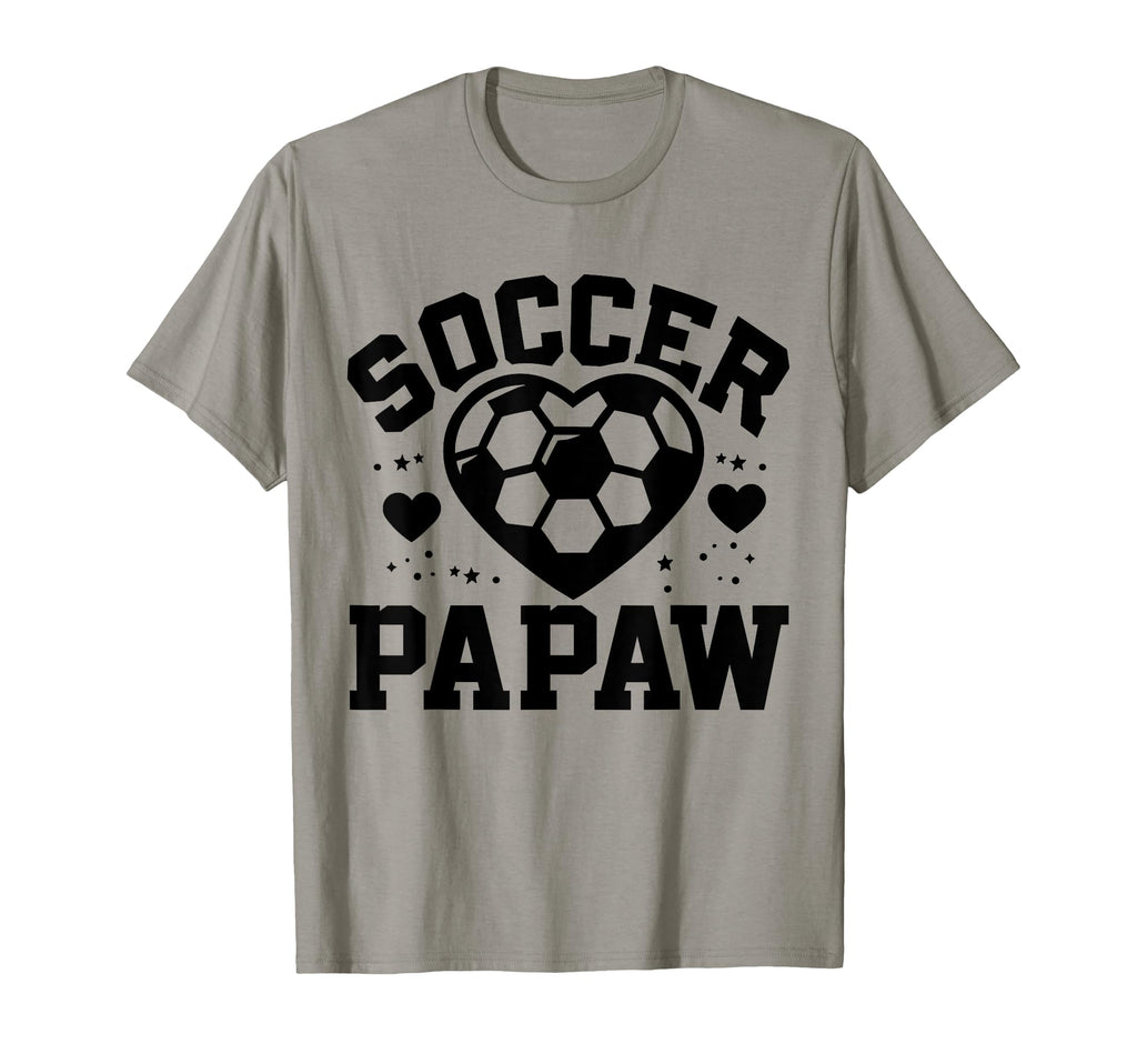 Soccer Papaw Heart Papaw Soccer Player T-Shirt - Fun Novelty Design Unisex