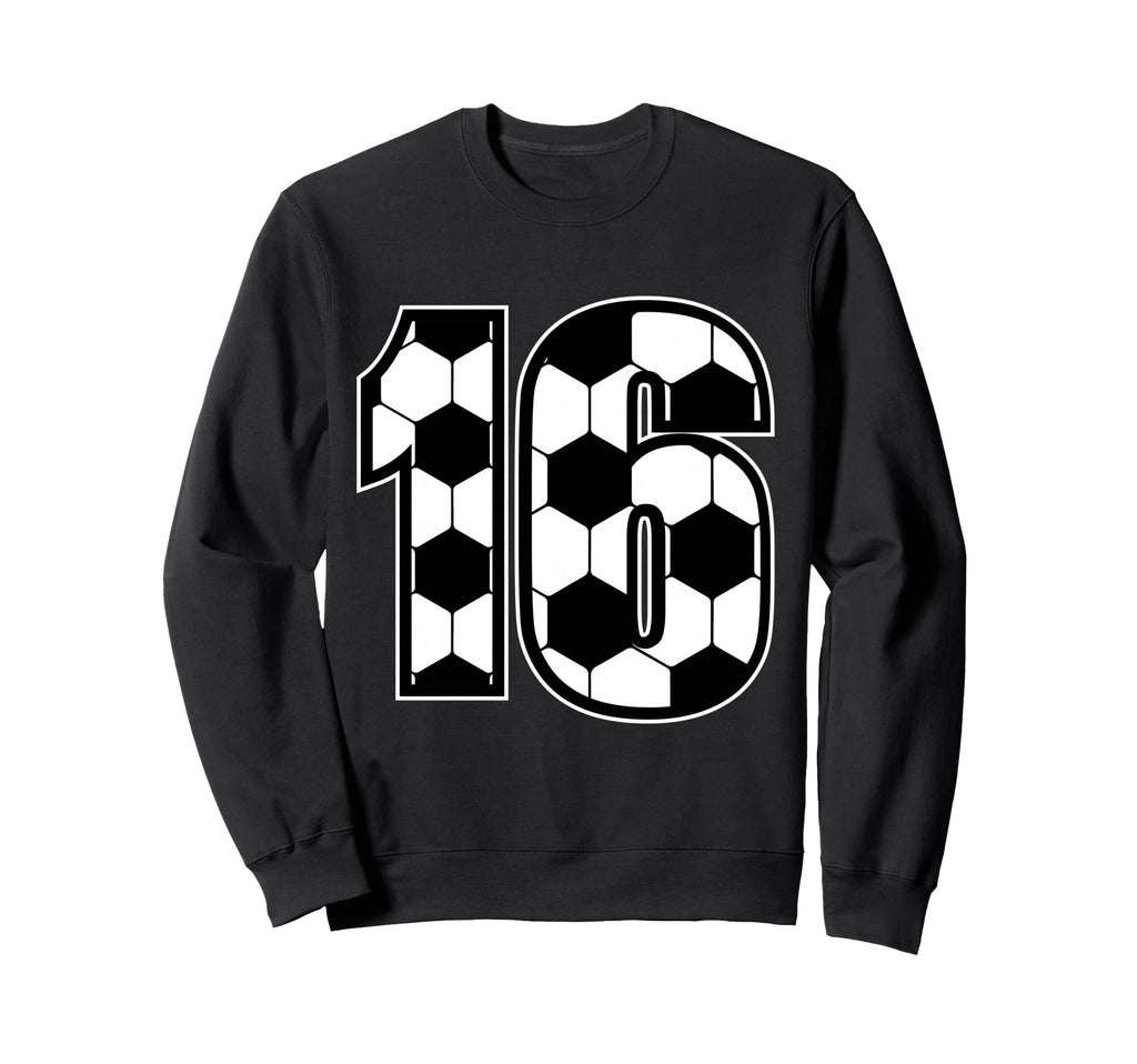 Soccer Birthday 16 Years Old Sweatshirt - Minimalist Print for Adults