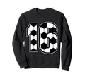 Soccer Birthday 16 Years Old Sweatshirt - Minimalist Print for Adults
