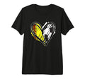Softball Soccer Ball Heart Love Tri Blend T-Shirt - Graphic Print Men Women