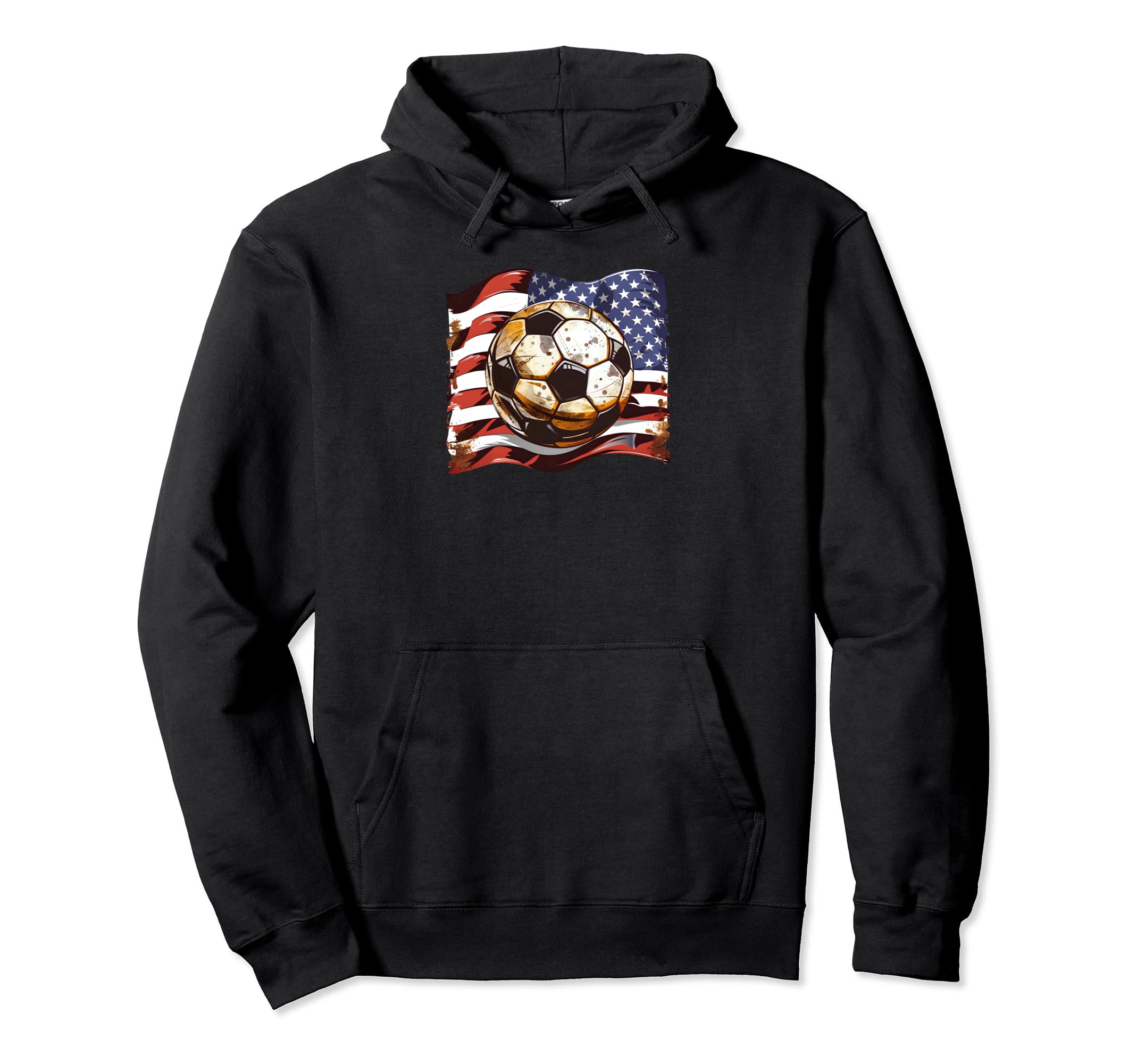 American Flag Soccer Ball Soccer Coach Hoodie - Aesthetic Graphic Men Women