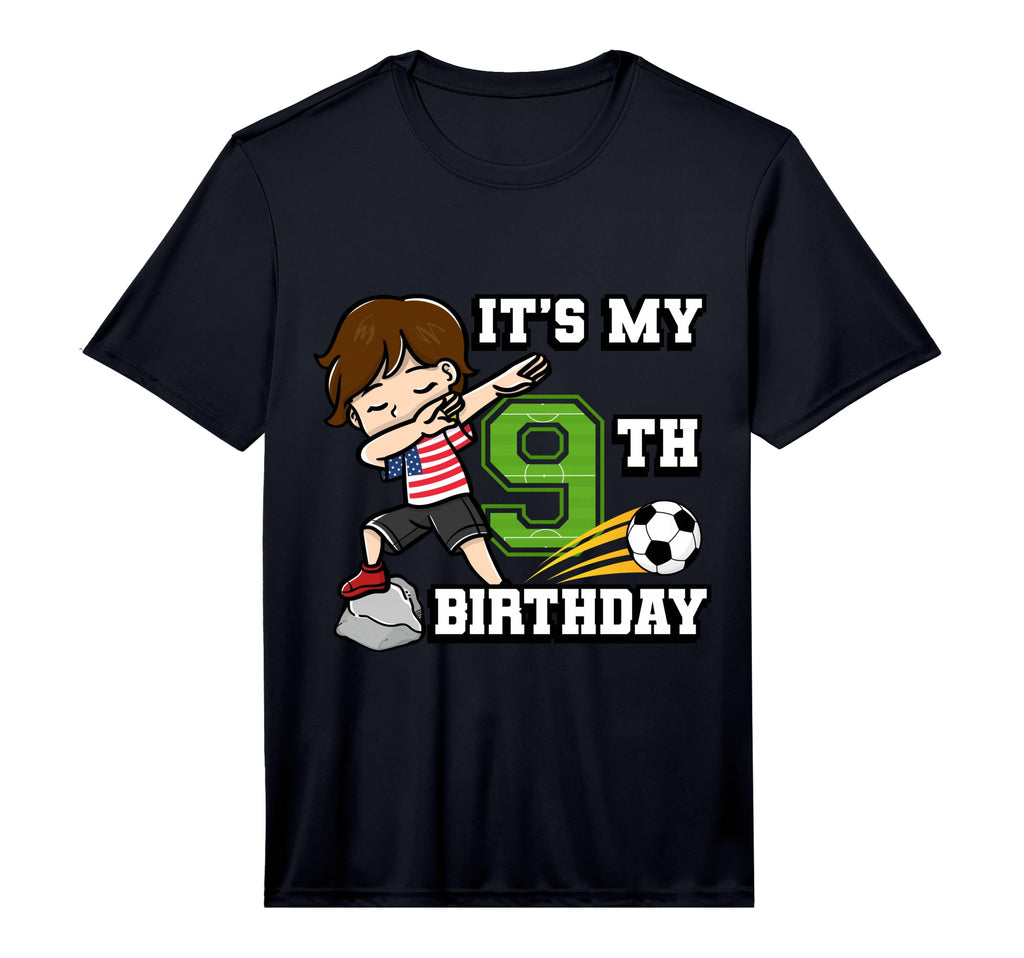 Soccer Its My 9Th Birthday American T-Shirt - Novelty Apparel Men Women