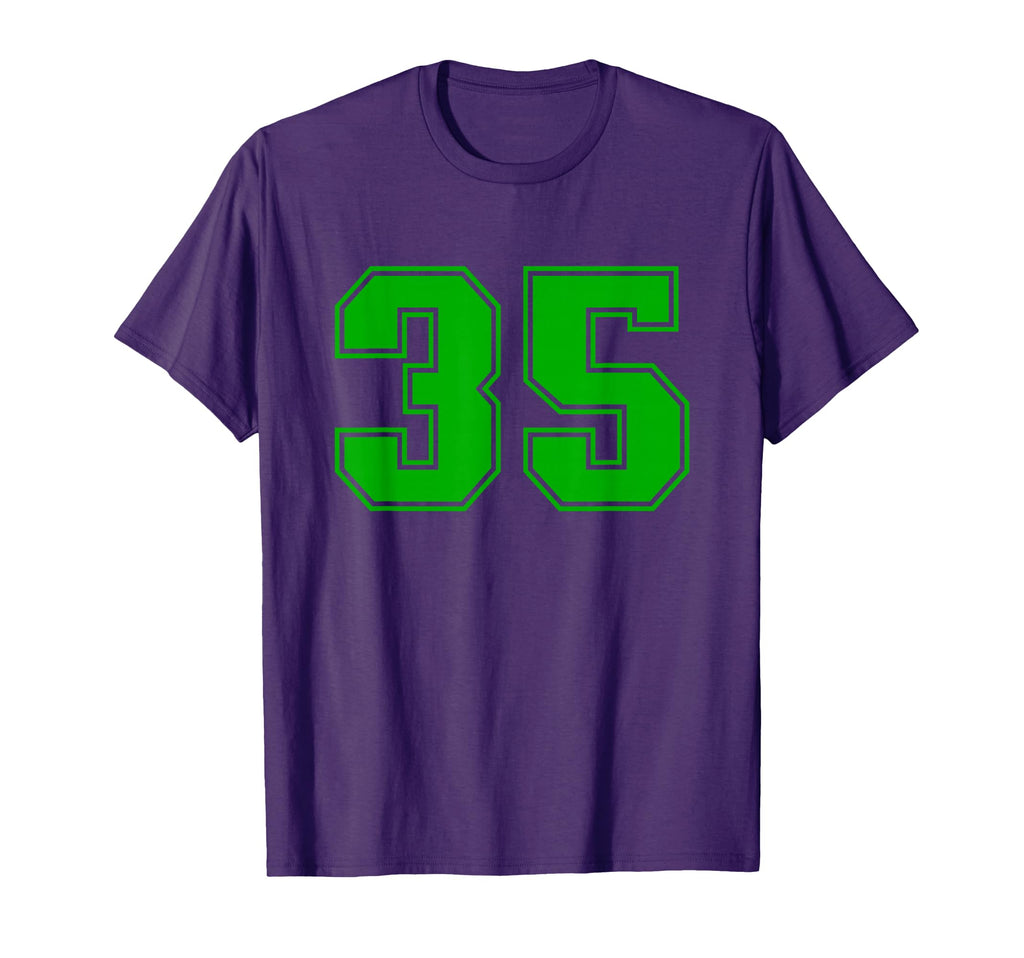 Number 35 Green Sports Team Varsity T-Shirt - Aesthetic Graphic Men Women