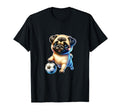 Pug Dog Soccer Champion Ball Fan T-Shirt - Aesthetic Graphic Unisex