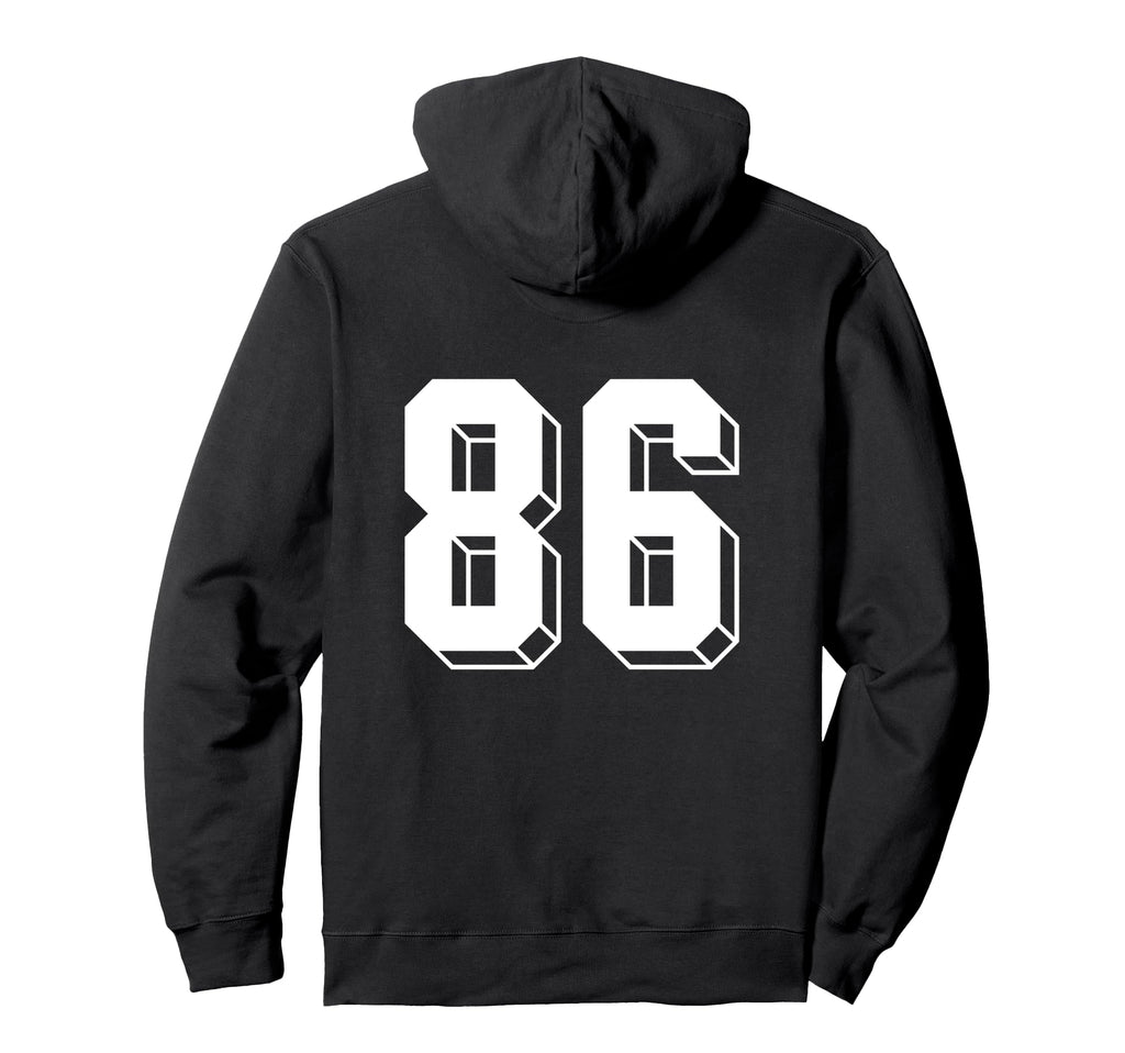 Number 86 Backside 80S 90S Team Hoodie - Casual Everyday Wear Men Women