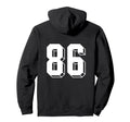 Number 86 Backside 80S 90S Team Hoodie - Casual Everyday Wear Men Women