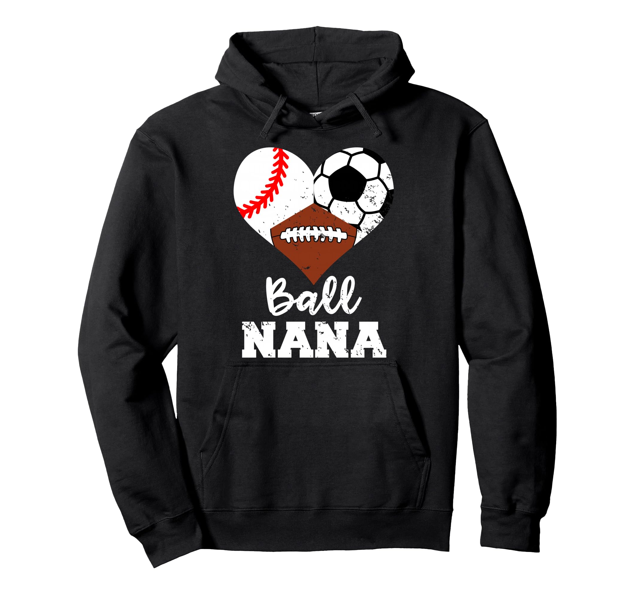 Ball Nana Funny Baseball Soccer Hoodie - Casual Everyday Wear for Adults