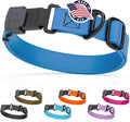 Dogline Biothane Waterproof Dog Collar with Herm Sprenger Black Stainless Steel Quick Release Buckle – Heavy Duty Tactical Durable Collar for Dogs – Comfortable and Safe Pet Collar W3/4" L12-19 Blue