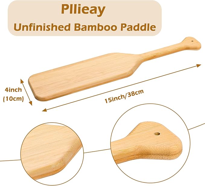 Pllieay 15 Inch Unfinished Bamboo Sorority Fraternity Greek Paddle for DIY Home Decoration