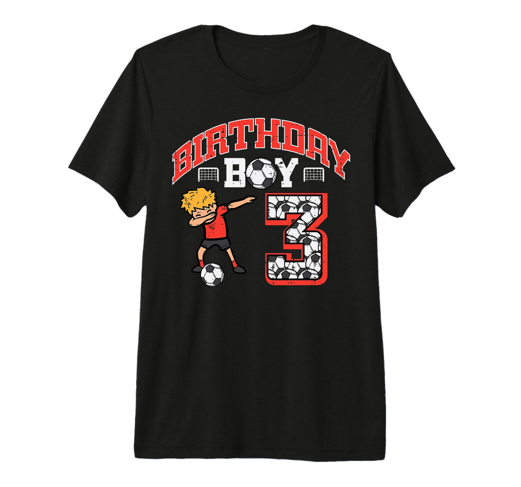 Birthday 3 Soccer Dab 3Rd Three Year T-Shirt - Trendy Graphic for Adults
