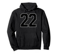 Black Sports Team Number 22 Fan Hoodie - Casual Everyday Wear Unisex