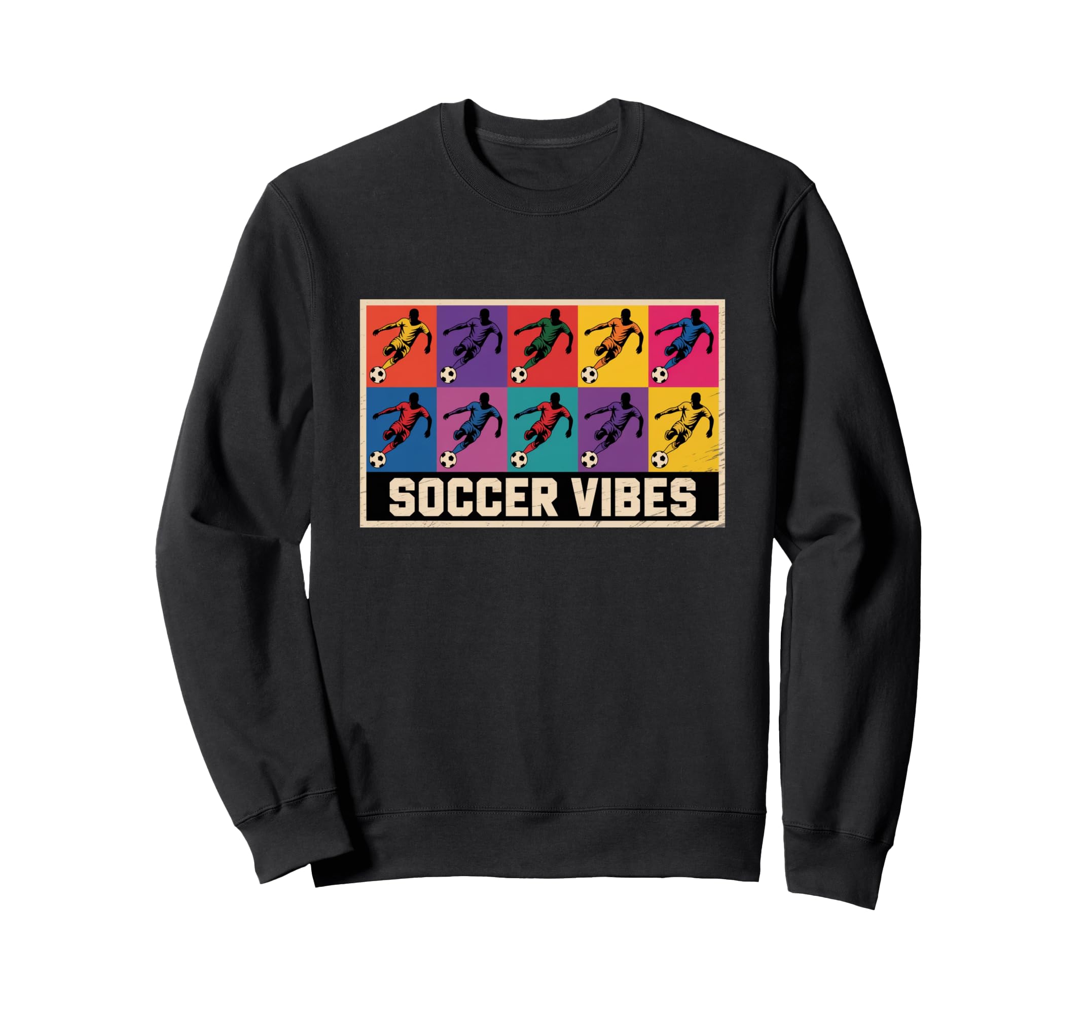 Soccer Vibes Colorful Action Packed Sweatshirt - Minimalist Print Unisex