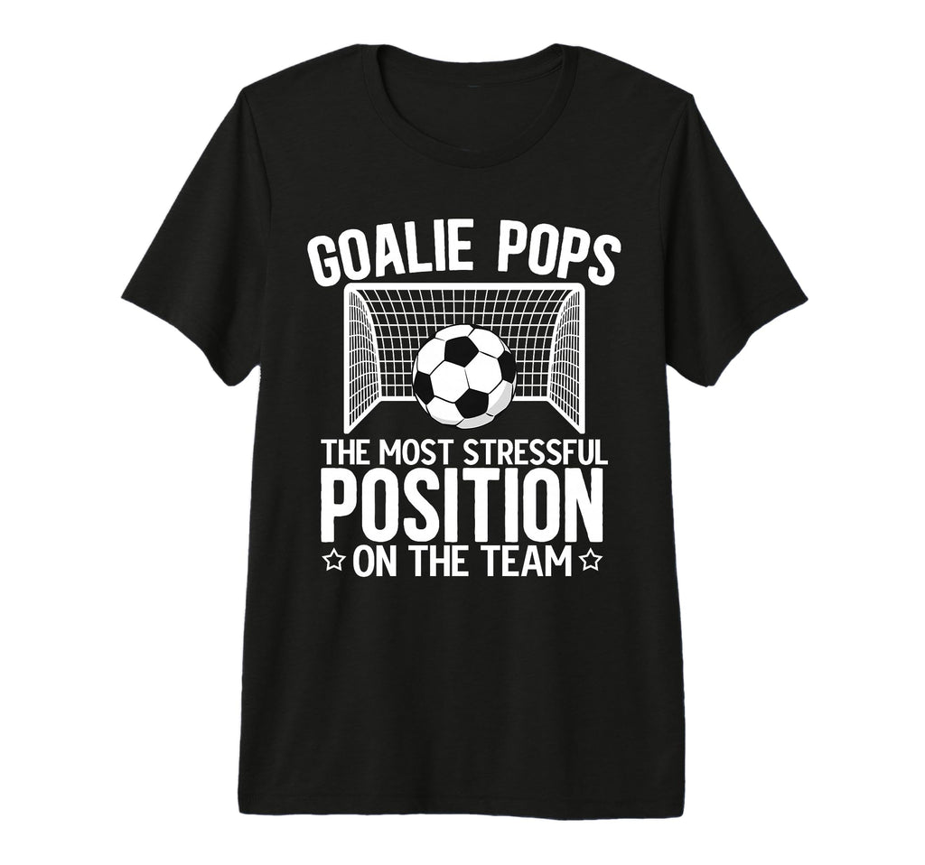 Mens Soccer Goalie Pops Funny Pops T-Shirt - Graphic Print for Adults