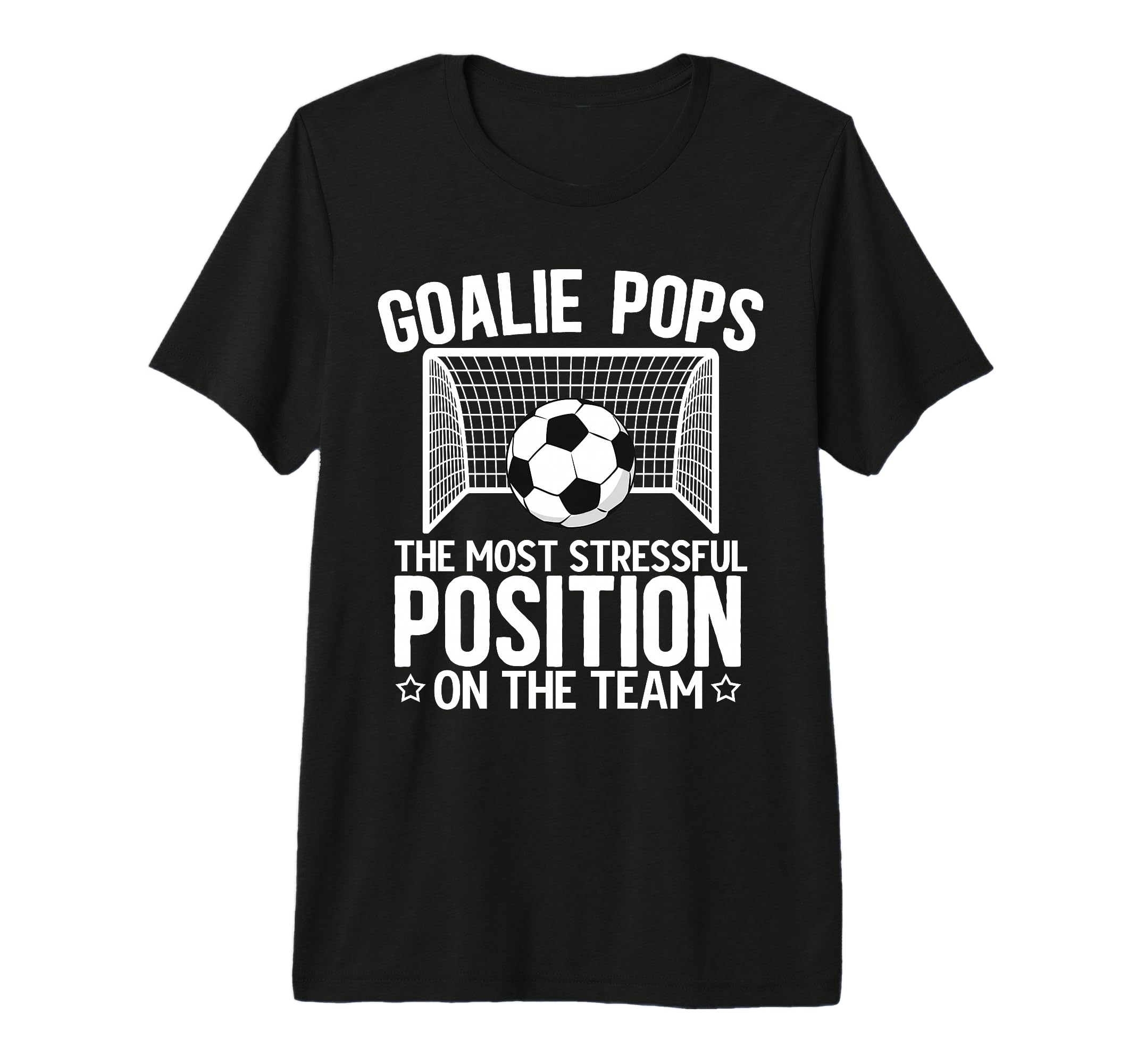 Mens Soccer Goalie Pops Funny Pops T-Shirt - Graphic Print for Adults