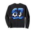 Playful Soccer Fan Dripping Number Sweatshirt - Unique Graphic for Adults