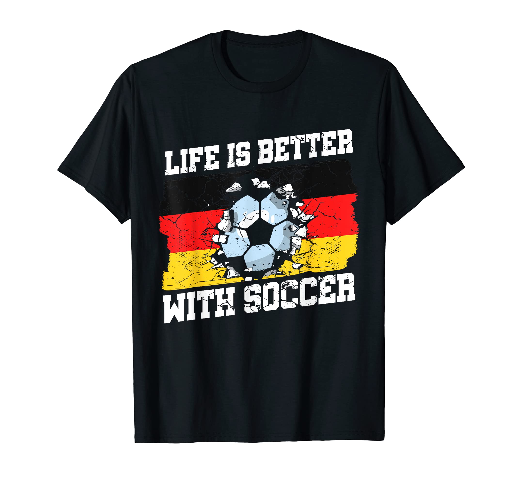 Life Is Better German Flag Football T-Shirt - Custom Art Print for Adults