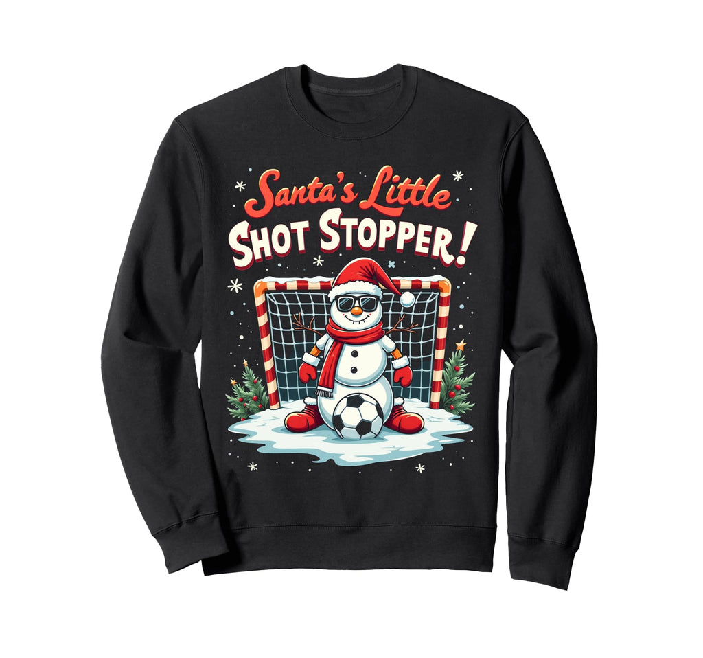 Soccer Goalkeeper Santas Little Sweatshirt - Casual Everyday Wear Unisex