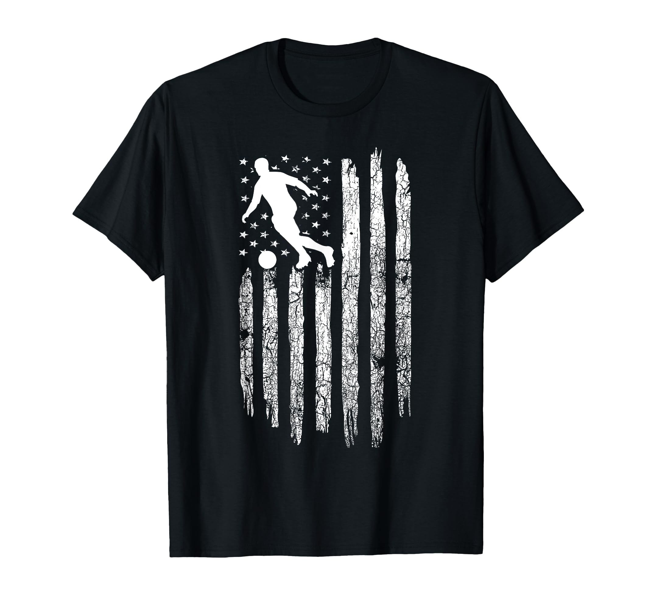 American Flag Soccer Soccer T-Shirt - Novelty Apparel Unisex