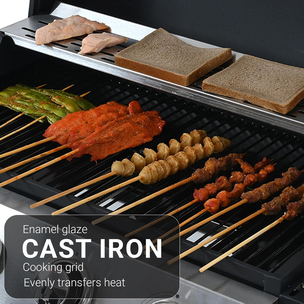 Endark4-burner| 34,000 BTU multi-purpose stainless steel grill | Suitable for outdoor cooking, patio, backyard, barbecue and camping | suitable for grilling, frying, pizza