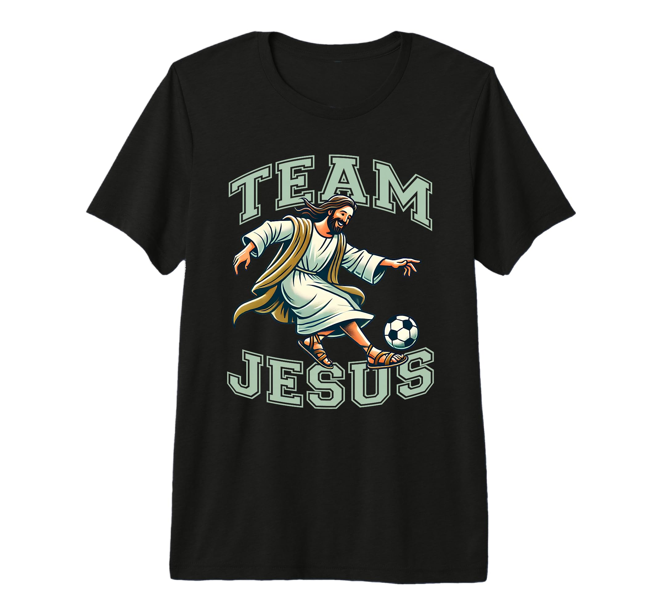 Team Jesus Soccer Lover Christ Playing T-Shirt - Fun Novelty Design Unisex
