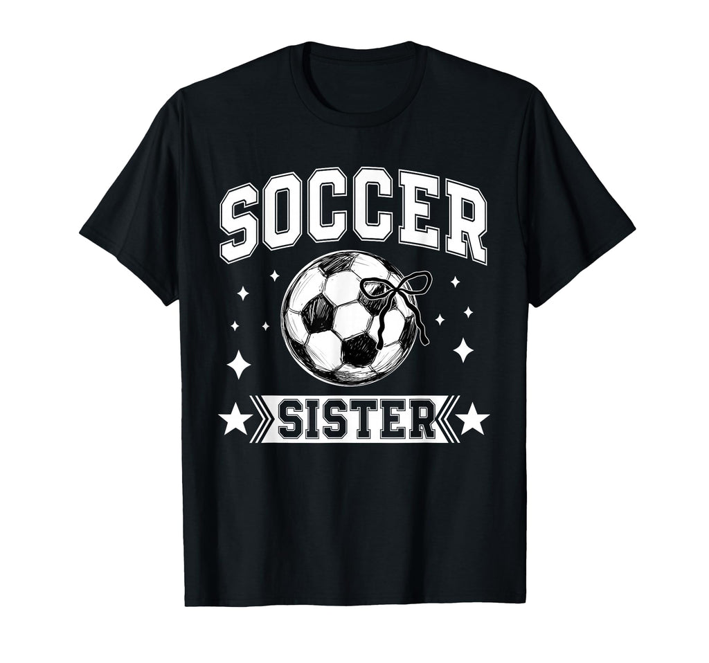 Coquette Bow Soccer Sister Soccer T-Shirt - Fun Novelty Design for Adults
