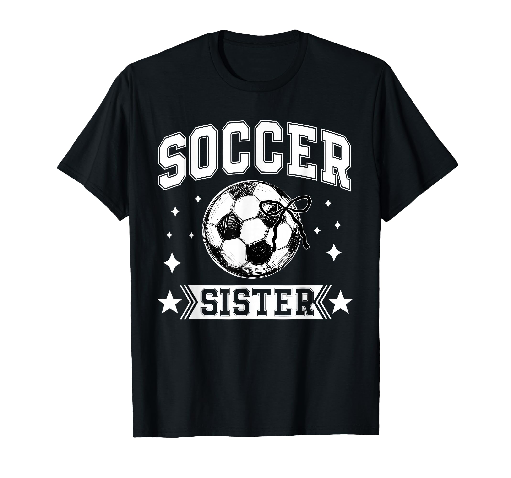 Coquette Bow Soccer Sister Soccer T-Shirt - Fun Novelty Design for Adults