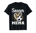 Soccer Mema Leopard Heart Matching Family T-Shirt - Minimalist Print Unisex