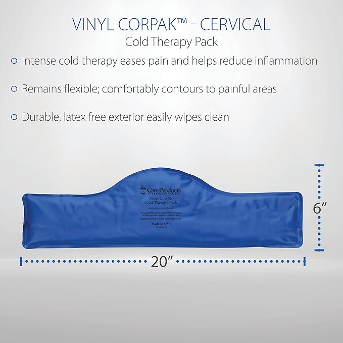 Core Products Flexible Vinyl Intense Cold Therapy Pack for Neck - 6" X 20"