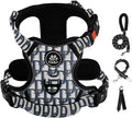 IVY&LANE No Pull Dog Harness with Leash Set, Reflective No Choke Pet Vest,Adjustable Oxford Dog Vest Harness with Easy Control Handle for Large Dogs (Vintage Blue,XL)