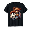 Young Bear Cub Soccer Ball Player T-Shirt - Streetwear Style for Adults