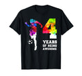 Funny 4 Years Being Awesome Soccer 4Th T-Shirt - Trendy Graphic Men Women