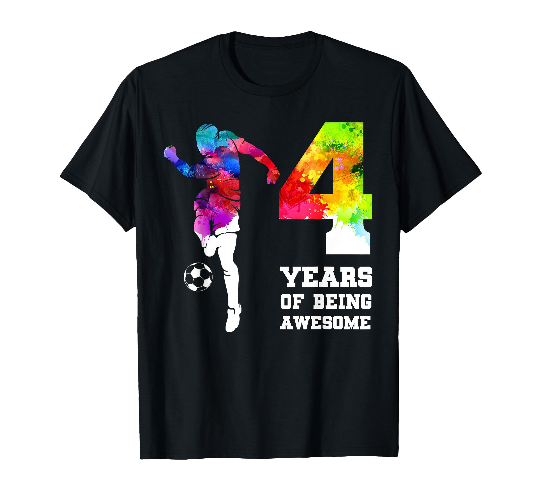 Funny 4 Years Being Awesome Soccer 4Th T-Shirt - Trendy Graphic Men Women