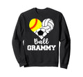 Ball Grammy Heart Funny Softball Sweatshirt - Streetwear Style Unisex