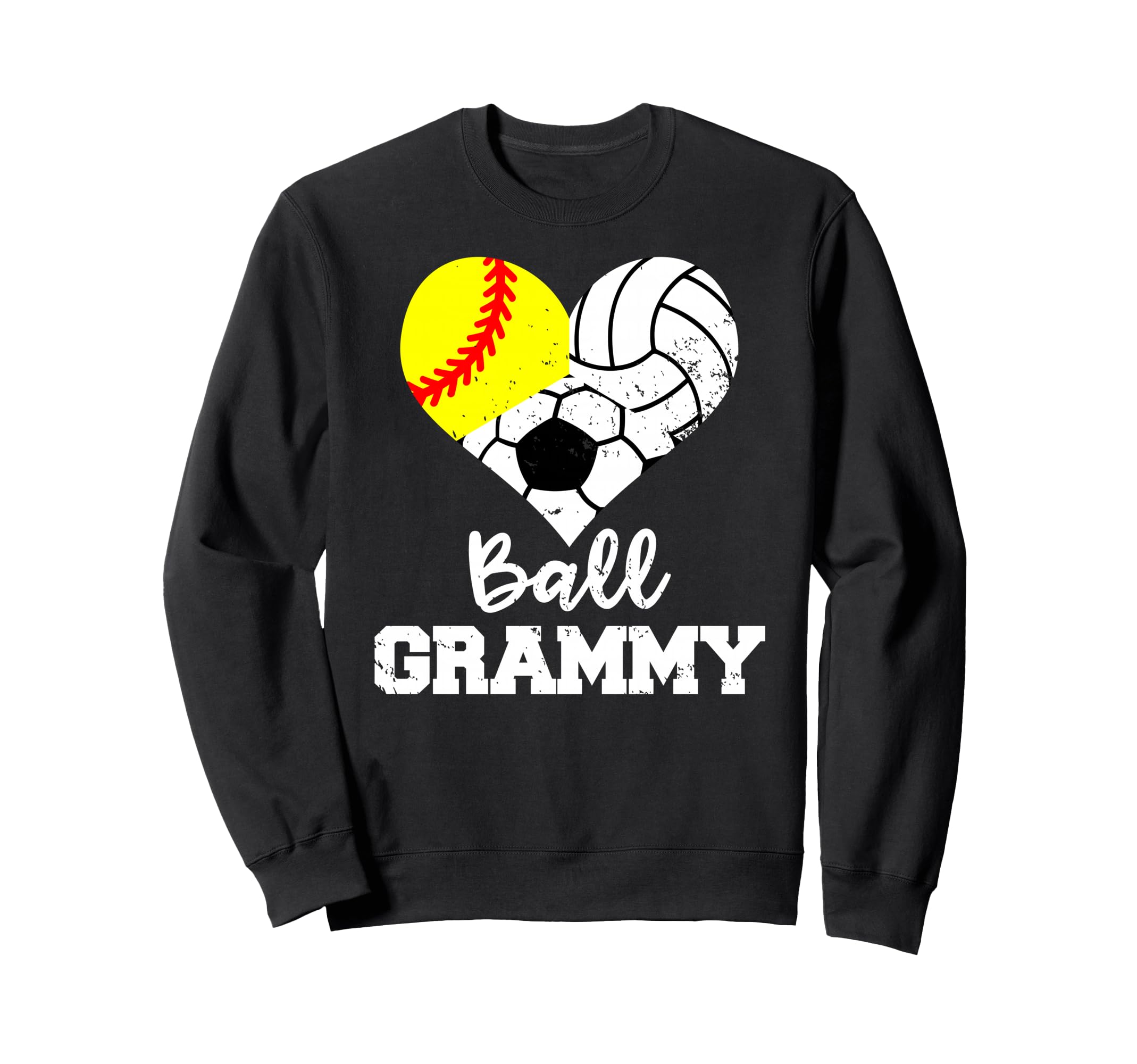 Ball Grammy Heart Funny Softball Sweatshirt - Streetwear Style Unisex
