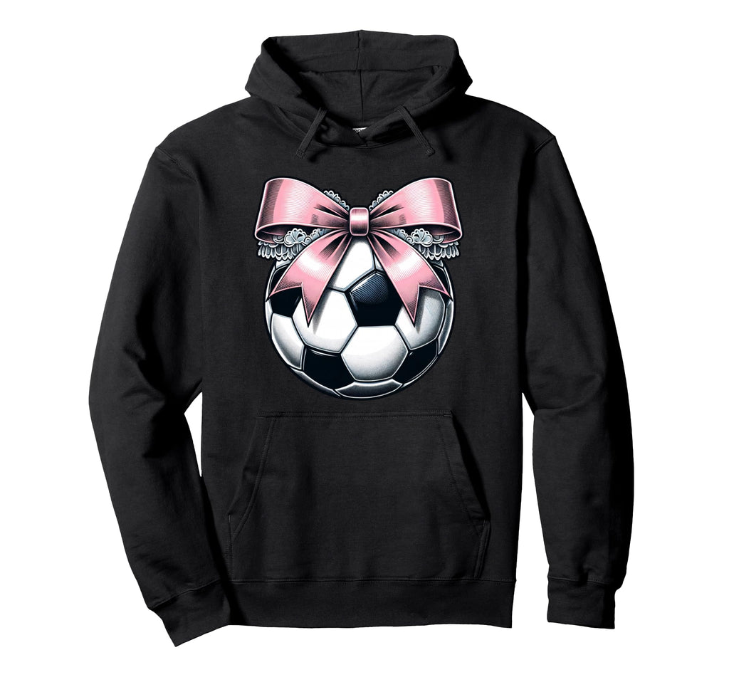 Soccer Coquette Bow Soccer Hoodie - Minimalist Print Unisex