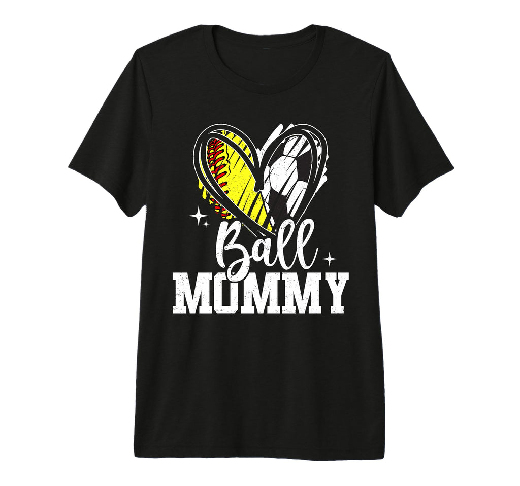 Ball Mommy Softball Soccer Ball T-Shirt - Minimalist Print for Adults
