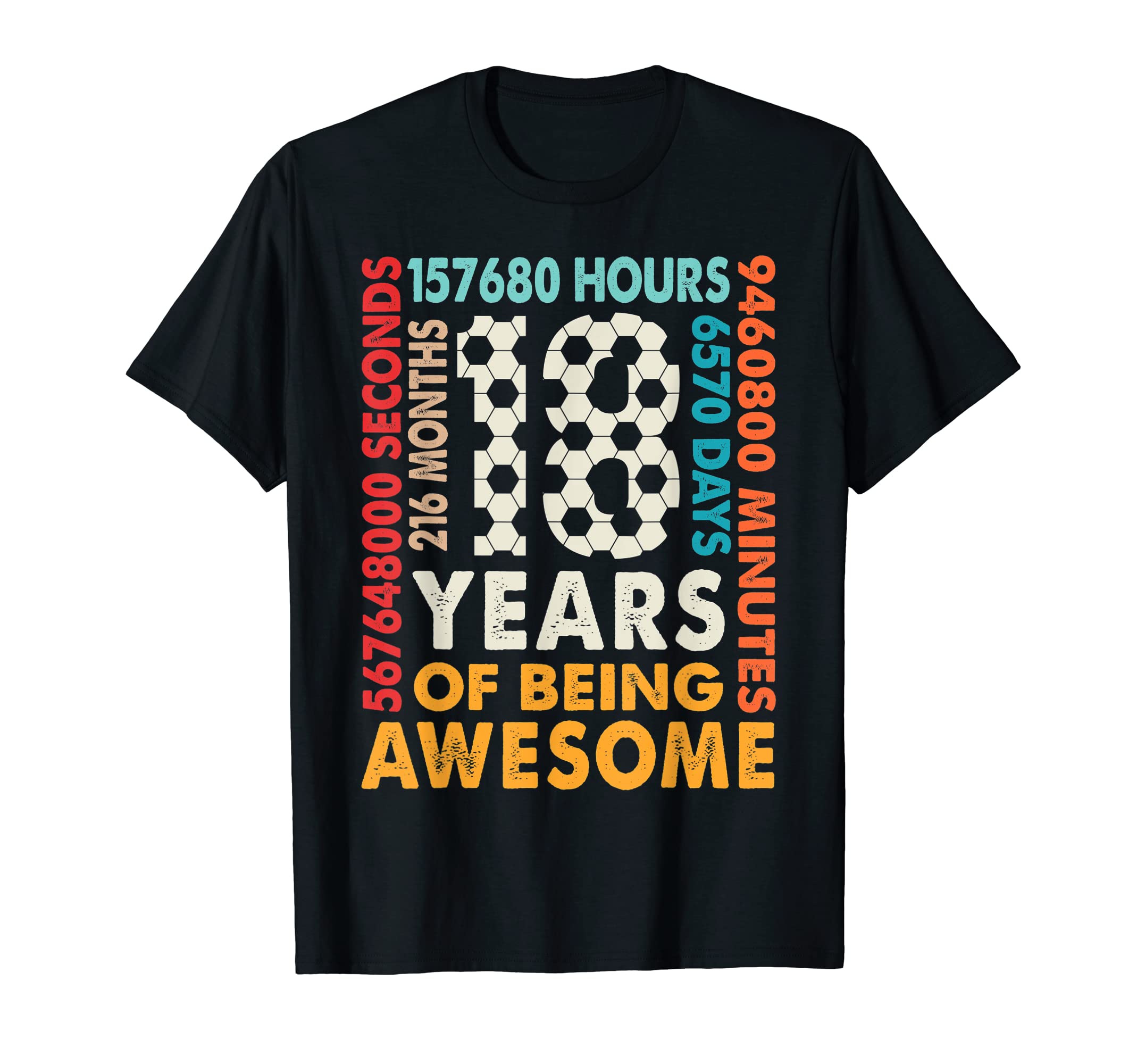 18Th Birthday 18 Years Old 216 Months T-Shirt - Trendy Graphic for Adults