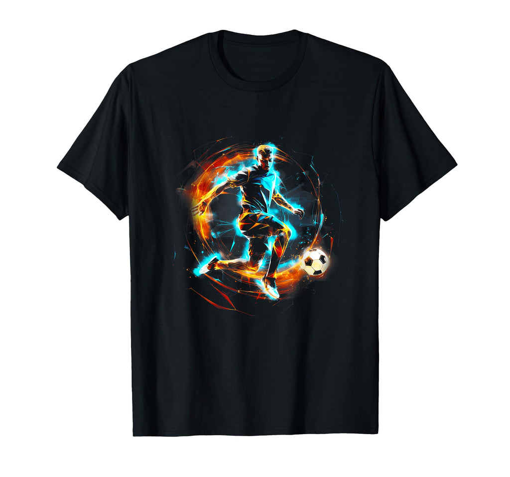 Soccer Player Lightning Sport Player T-Shirt - Unique Graphic Unisex