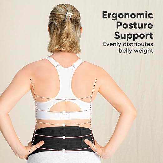 KeaBabies Maternity Belly Bands for Pregnant Women - Soft & Breathable Pregnancy Belly Support Band, Adjustable Maternity Belt for Back, Pelvic Support, Comfortable, Easy to Use (Midnight Black, M/L)
