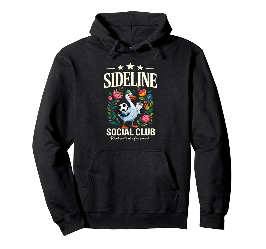 Sideline Social Club Floral Soccer Mom Hoodie - Trendy Graphic for Adults