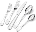 HIKAA Premium Silverware Set, Stainless Steel Flatware Set with Wide-Based Handles for Comfort & Durability, Forks & Spoons Cutlery Silverware Set (40PCS)