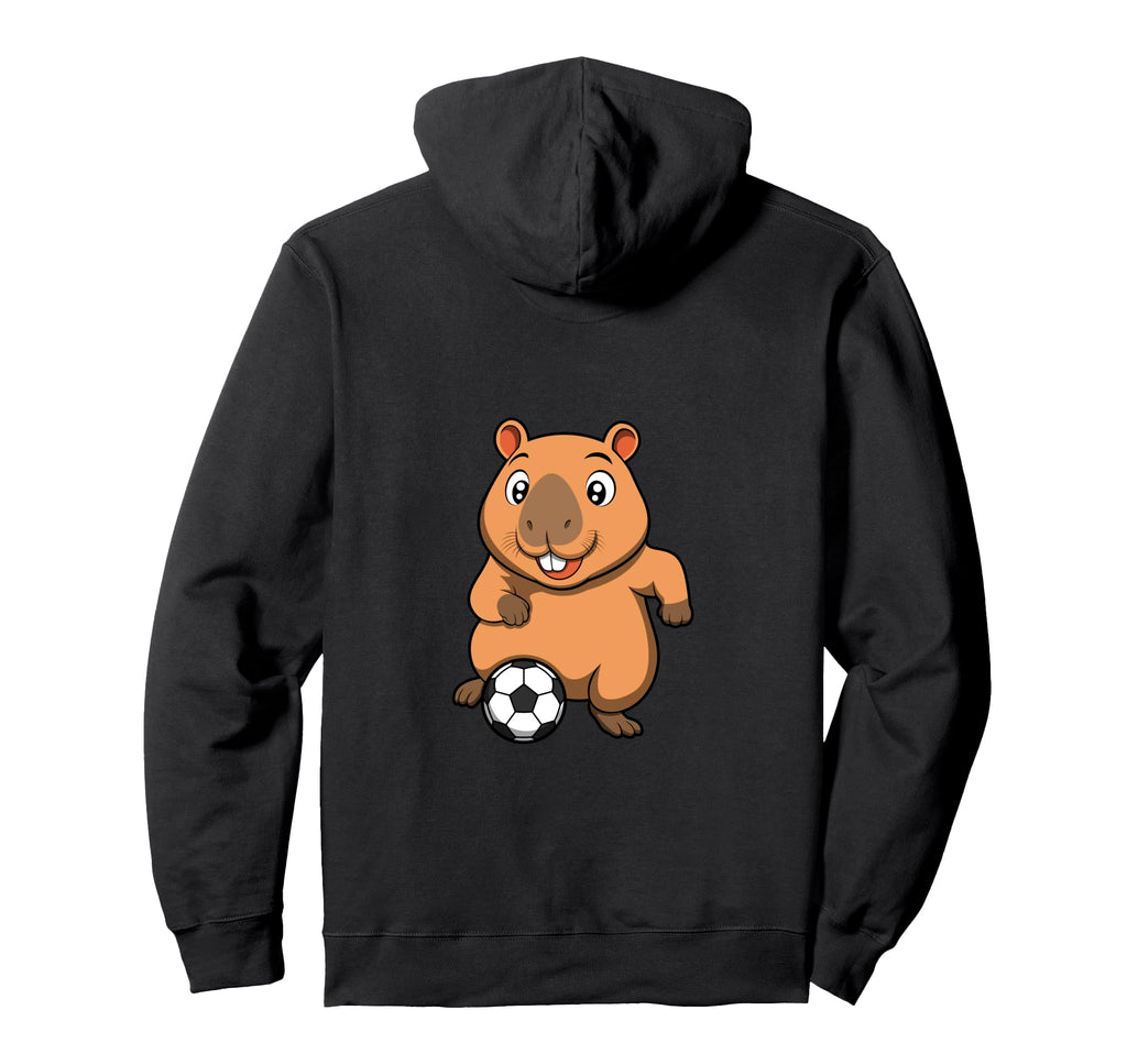 Soccer Capybara Cartoon Funny Water Pig Hoodie - Novelty Apparel Men Women