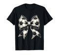 Elegant Soccer Coquette Bow Football T-Shirt - Minimalist Print Unisex