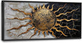 Quorin Golden Sun Large Wall Art Abstract Day and Night Pictures Black and Golden Wall Decor Canvas Print Painting Artwork for Bathroom Living Room Bedroom 60L x 30W