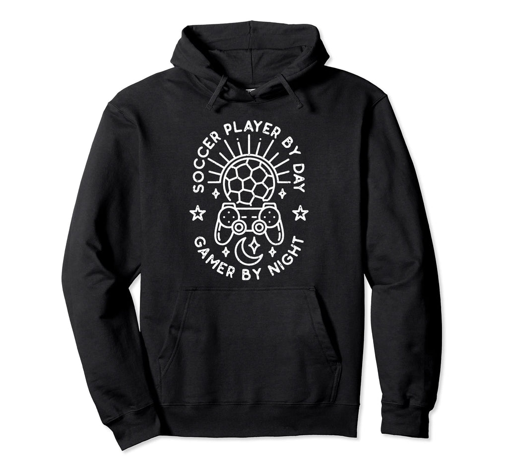Soccer Player Day Gamer Night Video Hoodie - Novelty Apparel Men Women