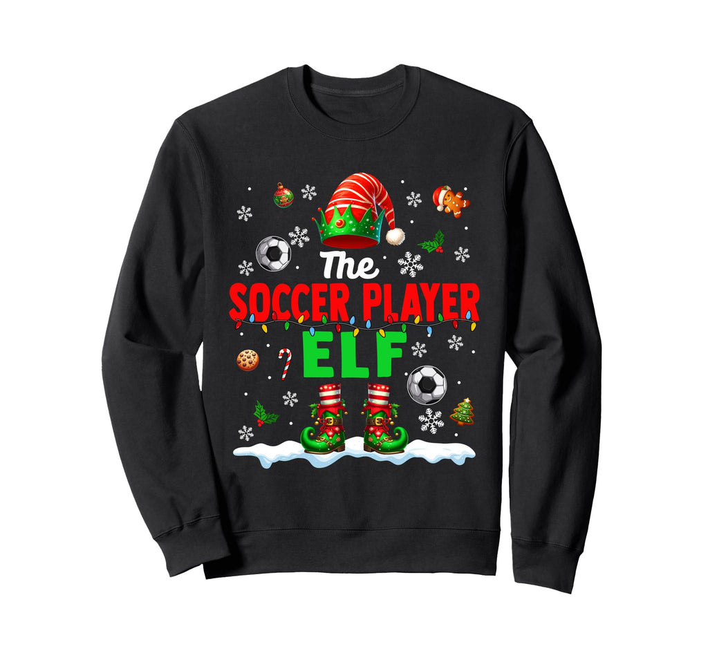 Soccer Player Elf Team Matching Sweatshirt - Minimalist Print for Adults
