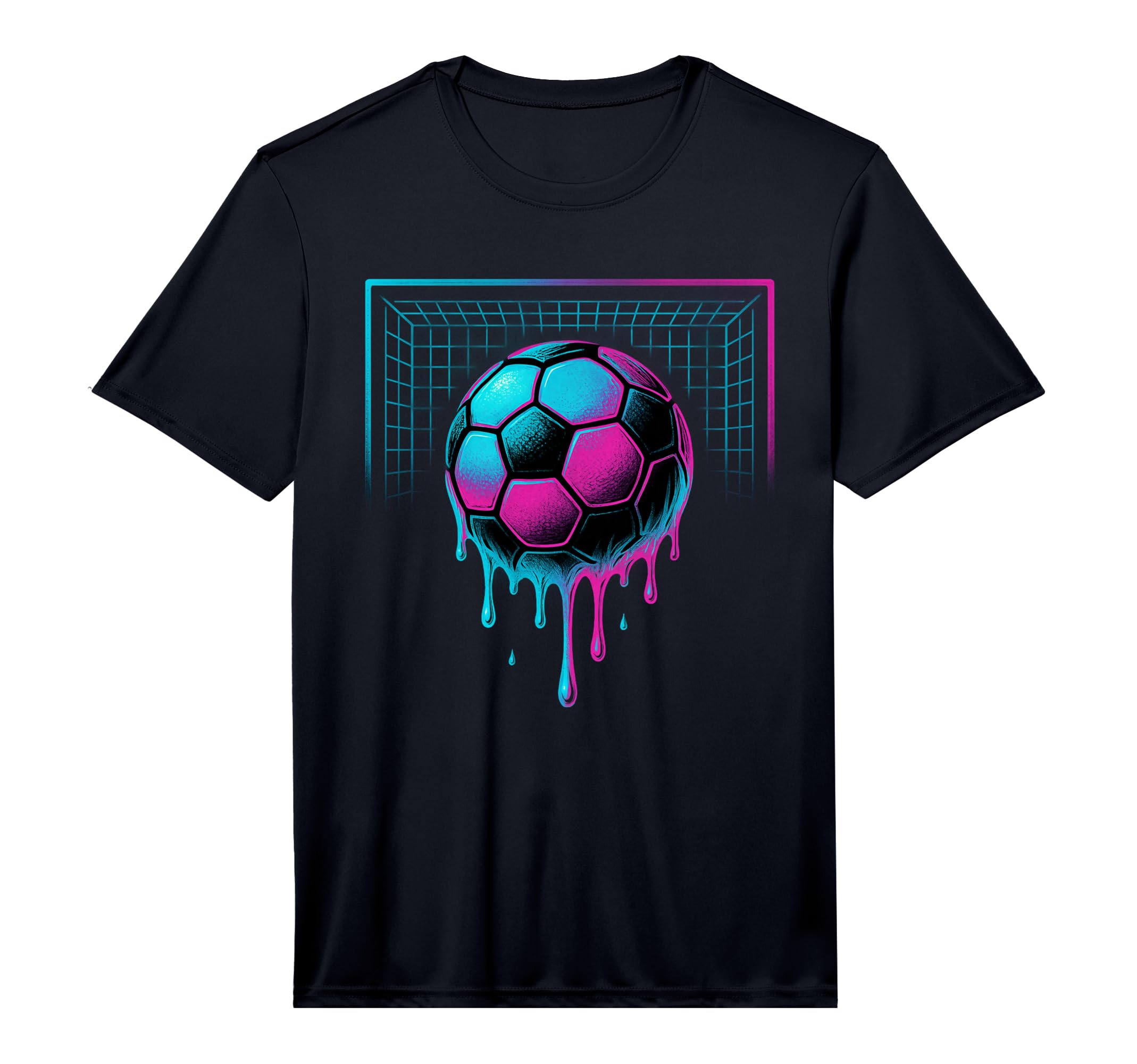 Dripping Soccer Ball Ice Cream Drip T-Shirt - Casual Everyday Wear Unisex